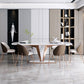 Modern Sintered Stone Dining Table Set 1/2/3/5/7 Pieces Dining Set with Pedestal Base 7 Pieces: Table, 6 Chairs Clearhalo 'Dining Room Sets' 'Dining Tables & Seating' 'dining_room_set' 'furn' 'furn_dining_room_set' 'Furniture' 'Kitchen & Dining Furniture' 5812244