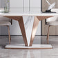 Modern Sintered Stone Dining Table Set 1/2/3/5/7 Pieces Dining Set with Pedestal Base Clearhalo 'Dining Room Sets' 'Dining Tables & Seating' 'dining_room_set' 'furn' 'furn_dining_room_set' 'Furniture' 'Kitchen & Dining Furniture' 5812251