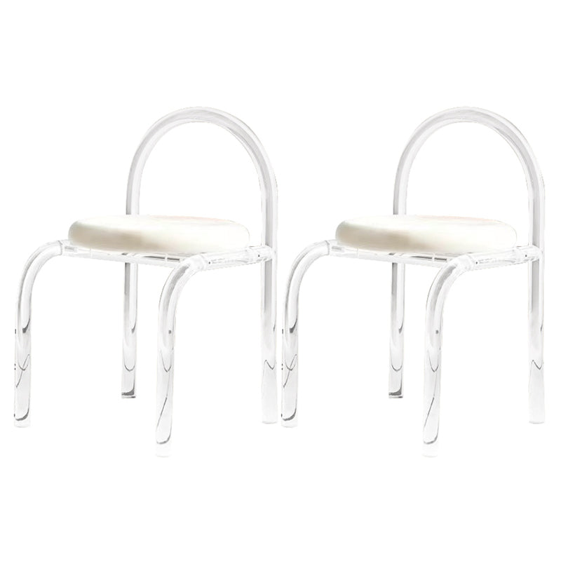Round Dining Table Set 1/2/3/4 Pcs Acrylic Base Table and Chairs 2 Clear Chairs Clearhalo 'Dining Room Sets' 'Dining Tables & Seating' 'dining_room_set' 'furn' 'furn_dining_room_set' 'Furniture' 'Kitchen & Dining Furniture' 5812260