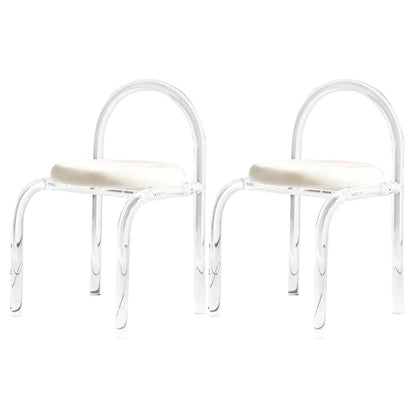 Round Dining Table Set 1/2/3/4 Pcs Acrylic Base Table and Chairs 2 Clear Chairs Clearhalo 'Dining Room Sets' 'Dining Tables & Seating' 'dining_room_set' 'furn' 'furn_dining_room_set' 'Furniture' 'Kitchen & Dining Furniture' 5812260