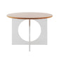 Round Dining Table Set 1/2/3/4 Pcs Acrylic Base Table and Chairs Wood 47"L x 47"W Clearhalo 'Dining Room Sets' 'Dining Tables & Seating' 'dining_room_set' 'furn' 'furn_dining_room_set' 'Furniture' 'Kitchen & Dining Furniture' 5812264