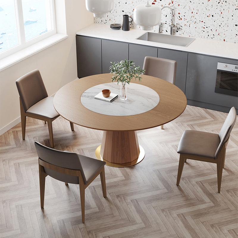 Set di tavoli da pranzo moderni 1/3/4/5 pezzi e sedie da pranzo in legno massiccio rotondo