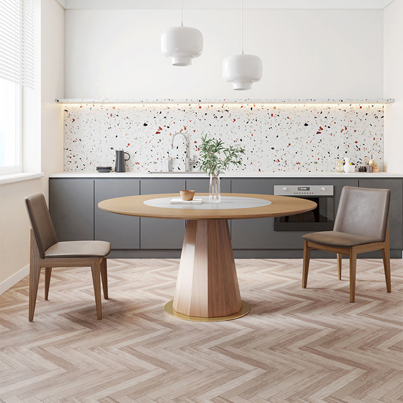 Set di tavoli da pranzo moderni 1/3/4/5 pezzi e sedie da pranzo in legno massiccio rotondo