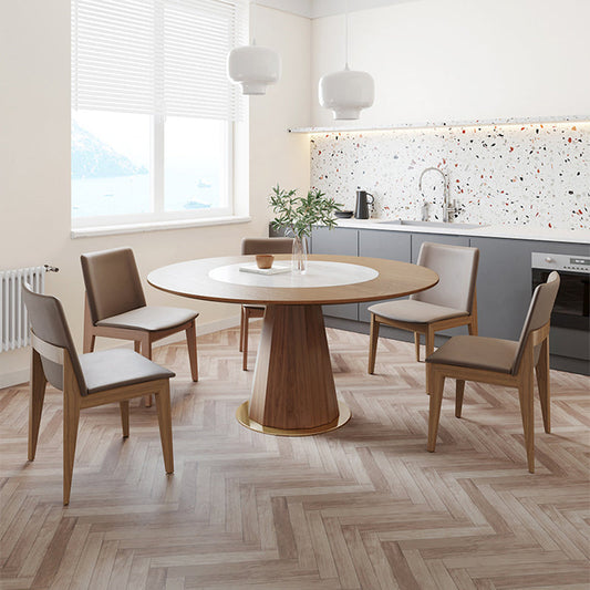Ensemble de table à manger moderne 1/3/4/5 PCS Table et chaises à manger en bois massif rond