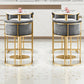 Glam 1/3/5 Pieces Bar Table Set Rectangle Stone Counter Table with High Stools for Kitchen Clearhalo 'Bar Furniture' 'furn' 'furn_home_bar_bar_sets' 'Furniture' 'Home Bars & Bar Sets' 'home_bar_bar_sets' 'Kitchen & Dining Furniture' 5812312