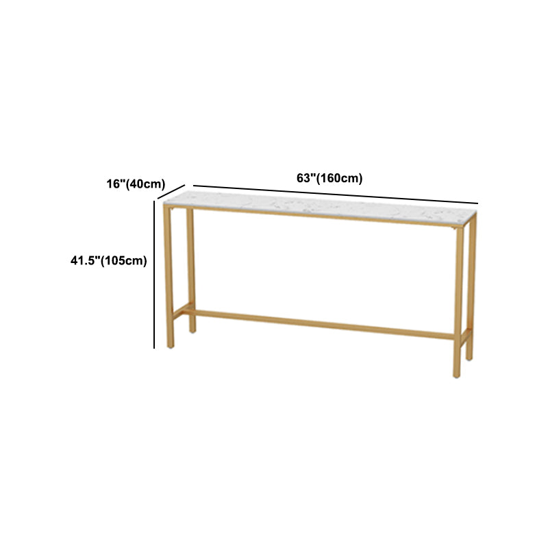 Glam 1/3/5 Pieces Bar Table Set Rectangle Stone Counter Table with High Stools for Kitchen Clearhalo 'Bar Furniture' 'furn' 'furn_home_bar_bar_sets' 'Furniture' 'Home Bars & Bar Sets' 'home_bar_bar_sets' 'Kitchen & Dining Furniture' 5812333