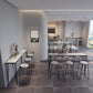 Modern 1/7 Pieces Bar Table Set Rectangle Stone Counter Table with High Stools for Cafe Clearhalo 'Bar Furniture' 'furn' 'furn_home_bar_bar_sets' 'Furniture' 'Home Bars & Bar Sets' 'home_bar_bar_sets' 'Kitchen & Dining Furniture' 5812340
