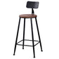 Industrial 1/7 Pieces Bar Table Set Rectangle Wood Counter Table with High Stools for Cafe
