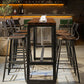 Industrial 1/7 Pieces Bar Table Set Rectangle Wood Counter Table with High Stools for Cafe