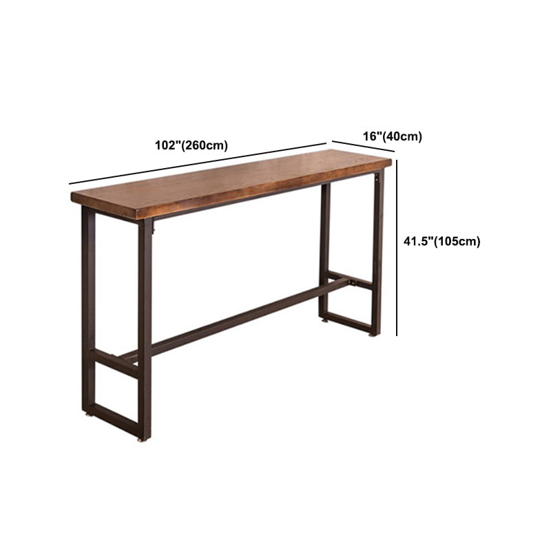 Industrial 1/7 Pieces Bar Table Set Rectangle Wood Counter Table with High Stools for Cafe