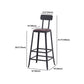 Industrial 1/7 Pieces Bar Table Set Rectangle Wood Counter Table with High Stools for Cafe
