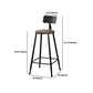 Industrial 1/7 Pieces Bar Table Set Rectangle Wood Counter Table with High Stools for Cafe