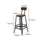 Industrial 1/7 Pieces Bar Table Set Rectangle Wood Counter Table with High Stools for Cafe