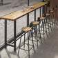 Ensemble de Table de Bar moderne 1/7 pièces, Table de comptoir rectangulaire en bois avec pour magasin de thé au lait