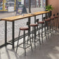 Ensemble de Table de Bar moderne 1/7 pièces, Table de comptoir rectangulaire en bois avec pour magasin de thé au lait