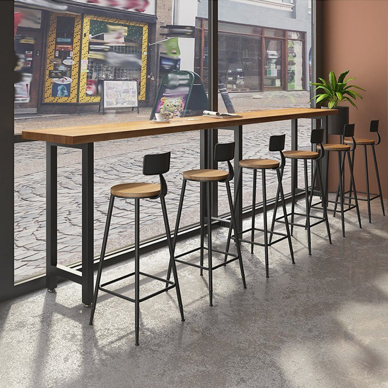 Ensemble de Table de Bar moderne 1/7 pièces, Table de comptoir rectangulaire en bois avec pour magasin de thé au lait