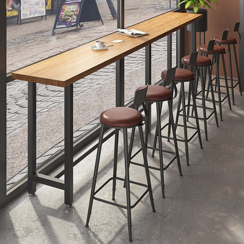Ensemble de Table de Bar moderne 1/7 pièces, Table de comptoir rectangulaire en bois avec pour magasin de thé au lait