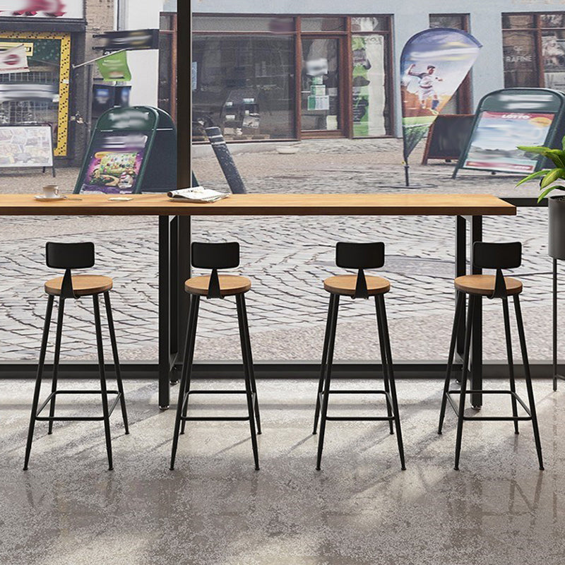 Ensemble de Table de Bar moderne 1/7 pièces, Table de comptoir rectangulaire en bois avec pour magasin de thé au lait