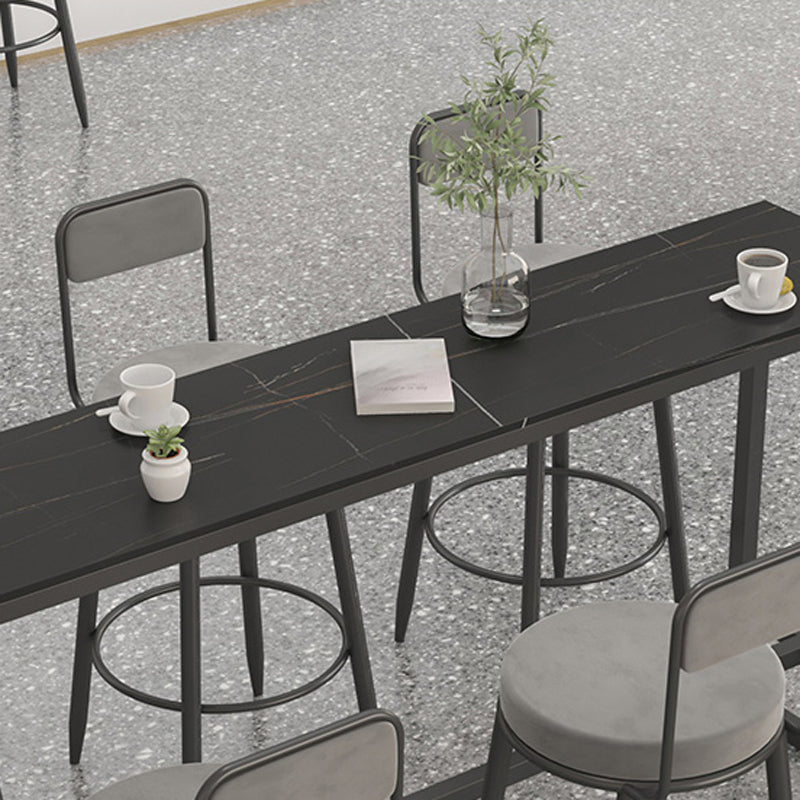 Modern 1/7 Pieces Bar Table Set Rectangle Stone Counter Table with High Stools for Balcony Clearhalo 'Bar Furniture' 'furn' 'furn_home_bar_bar_sets' 'Furniture' 'Home Bars & Bar Sets' 'home_bar_bar_sets' 'Kitchen & Dining Furniture' 5812426