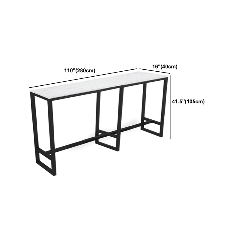 Modern 1/7 Pieces Bar Table Set Rectangle Stone Counter Table with High Stools for Balcony Clearhalo 'Bar Furniture' 'furn' 'furn_home_bar_bar_sets' 'Furniture' 'Home Bars & Bar Sets' 'home_bar_bar_sets' 'Kitchen & Dining Furniture' 5812438