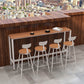 Ensemble de Table de Bar moderne 1/5 pièces, Table de comptoir rectangulaire en bois avec tabourets pour cour