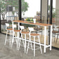 Ensemble de Table de Bar moderne 1/5 pièces, Table de comptoir rectangulaire en bois avec tabourets pour cour