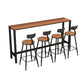 Ensemble de Table de Bar moderne 1/5 pièces, Table de comptoir rectangulaire en bois avec tabourets pour cour