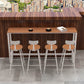 Ensemble de Table de Bar moderne 1/5 pièces, Table de comptoir rectangulaire en bois avec tabourets pour cour