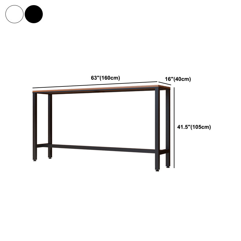 Ensemble de Table de Bar moderne 1/5 pièces, Table de comptoir rectangulaire en bois avec tabourets pour cour