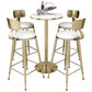Glam 1/3/5 stuks staaftafel set rond stenen aanrecht met hoge ontlasting voor café