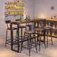 Industrial 1/4/7 Pieces Bar Table Set Rectangle Pine Wood Counter Table for Cafe