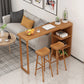 Glam Juego de mesa de bar de 1/2/3 piezas, mesa de bar rectangular de madera con taburete de bar