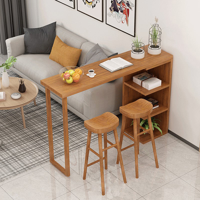 Glam Juego de mesa de bar de 1/2/3 piezas, mesa de bar rectangular de madera con taburete de bar