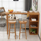 Glam Juego de mesa de bar de 1/2/3 piezas, mesa de bar rectangular de madera con taburete de bar