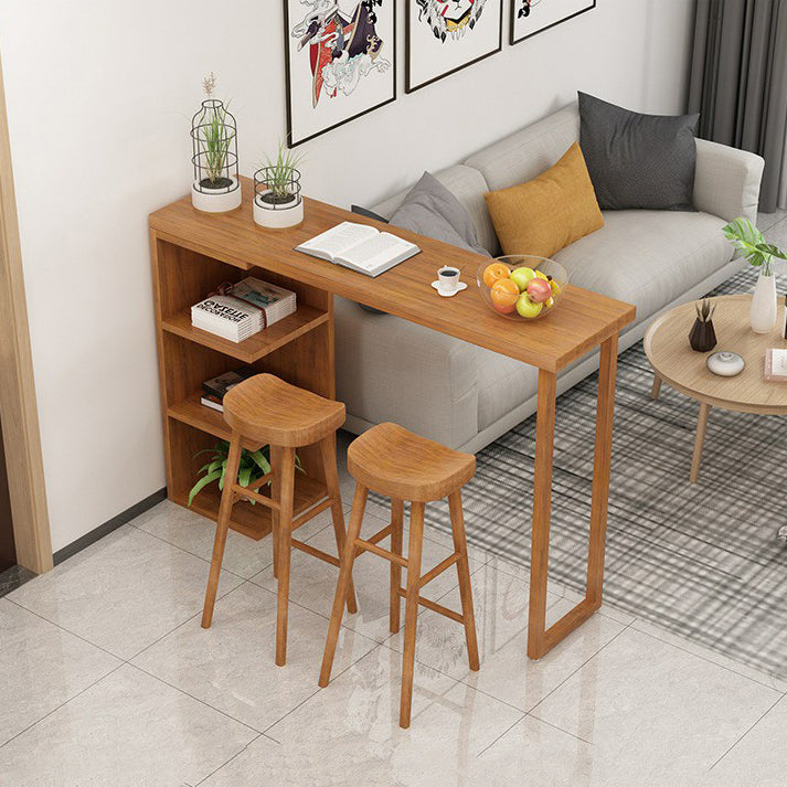Glam Juego de mesa de bar de 1/2/3 piezas, mesa de bar rectangular de madera con taburete de bar