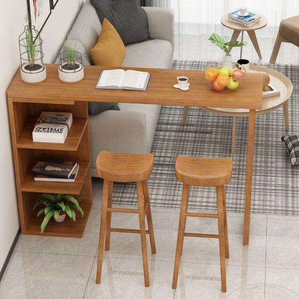 Glam Juego de mesa de bar de 1/2/3 piezas, mesa de bar rectangular de madera con taburete de bar