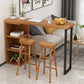 Glam Juego de mesa de bar de 1/2/3 piezas, mesa de bar rectangular de madera con taburete de bar
