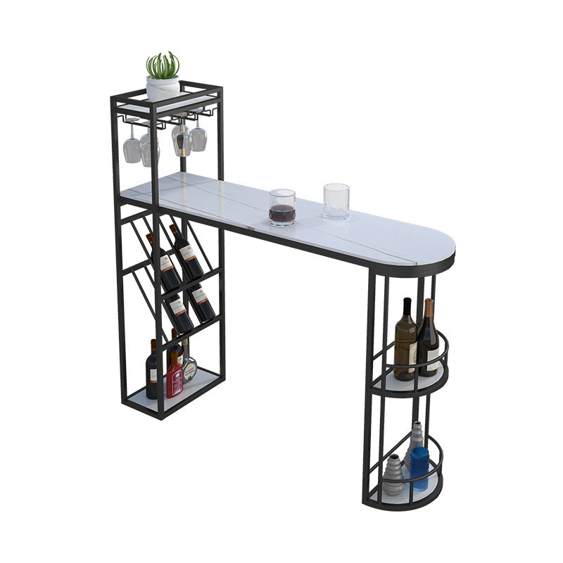 Contemporary 1/2/3 Pieces Bar Table Set Stone Bar Table with Bar Stool Clearhalo 'Bar Furniture' 'furn' 'furn_home_bar_bar_sets' 'Furniture' 'Home Bars & Bar Sets' 'home_bar_bar_sets' 'Kitchen & Dining Furniture' 5812608