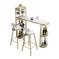 Contemporary 1/2/3 Pieces Bar Table Set Stone Bar Table with Bar Stool 3 Pieces: White Table, 2 Gold Stools Clearhalo 'Bar Furniture' 'furn' 'furn_home_bar_bar_sets' 'Furniture' 'Home Bars & Bar Sets' 'home_bar_bar_sets' 'Kitchen & Dining Furniture' 5812610