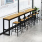 Industrial 1/7/12 Pieces Bar Table Set Rectangle Pine Wood Counter Table with High Stools 7 Pieces: Table, 7 Wood Stools Clearhalo 'Bar Furniture' 'furn' 'furn_home_bar_bar_sets' 'Furniture' 'Home Bars & Bar Sets' 'home_bar_bar_sets' 'Kitchen & Dining Furniture' 5812622