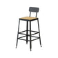 Industrial 1/7/12 Pieces Bar Table Set Rectangle Pine Wood Counter Table with High Stools Wood 30"H Stool (Single) Clearhalo 'Bar Furniture' 'furn' 'furn_home_bar_bar_sets' 'Furniture' 'Home Bars & Bar Sets' 'home_bar_bar_sets' 'Kitchen & Dining Furniture' 5812624