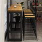 Industrial 1/7/12 Pieces Bar Table Set Rectangle Pine Wood Counter Table with High Stools Clearhalo 'Bar Furniture' 'furn' 'furn_home_bar_bar_sets' 'Furniture' 'Home Bars & Bar Sets' 'home_bar_bar_sets' 'Kitchen & Dining Furniture' 5812631
