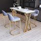 Contemporary 1/2/3/5/7 Pieces Bar Table Set Rectangle Stone Bar Table with Bar Stool Clearhalo 'Bar Furniture' 'furn' 'furn_home_bar_bar_sets' 'Furniture' 'Home Bars & Bar Sets' 'home_bar_bar_sets' 'Kitchen & Dining Furniture' 5812651