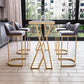 Contemporary 1/2/3/5/7 Pieces Bar Table Set Rectangle Stone Bar Table with Bar Stool Clearhalo 'Bar Furniture' 'furn' 'furn_home_bar_bar_sets' 'Furniture' 'Home Bars & Bar Sets' 'home_bar_bar_sets' 'Kitchen & Dining Furniture' 5812653