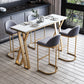 Contemporary 1/2/3/5/7 Pieces Bar Table Set Rectangle Stone Bar Table with Bar Stool Clearhalo 'Bar Furniture' 'furn' 'furn_home_bar_bar_sets' 'Furniture' 'Home Bars & Bar Sets' 'home_bar_bar_sets' 'Kitchen & Dining Furniture' 5812654