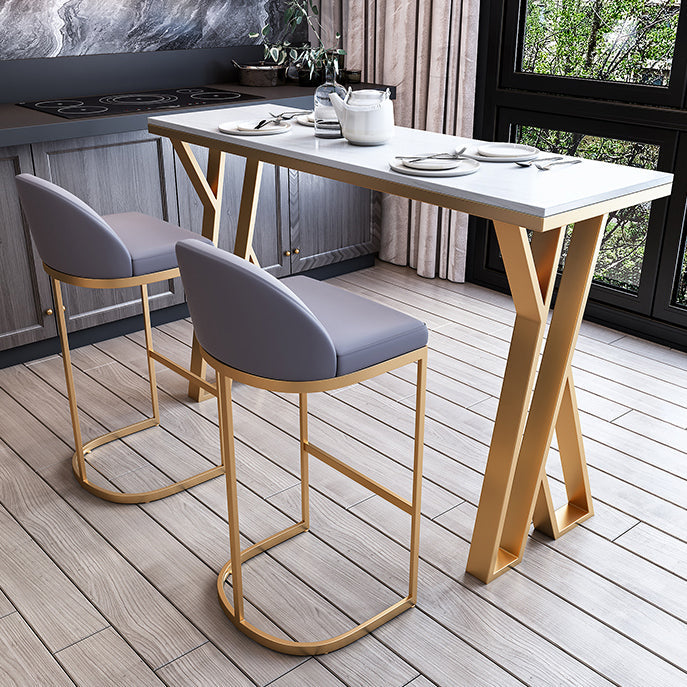 Contemporary 1/2/3/5/7 Pieces Bar Table Set Rectangle Stone Bar Table with Bar Stool Clearhalo 'Bar Furniture' 'furn' 'furn_home_bar_bar_sets' 'Furniture' 'Home Bars & Bar Sets' 'home_bar_bar_sets' 'Kitchen & Dining Furniture' 5812664