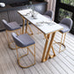 Contemporary 1/2/3/5/7 Pieces Bar Table Set Rectangle Stone Bar Table with Bar Stool Clearhalo 'Bar Furniture' 'furn' 'furn_home_bar_bar_sets' 'Furniture' 'Home Bars & Bar Sets' 'home_bar_bar_sets' 'Kitchen & Dining Furniture' 5812665