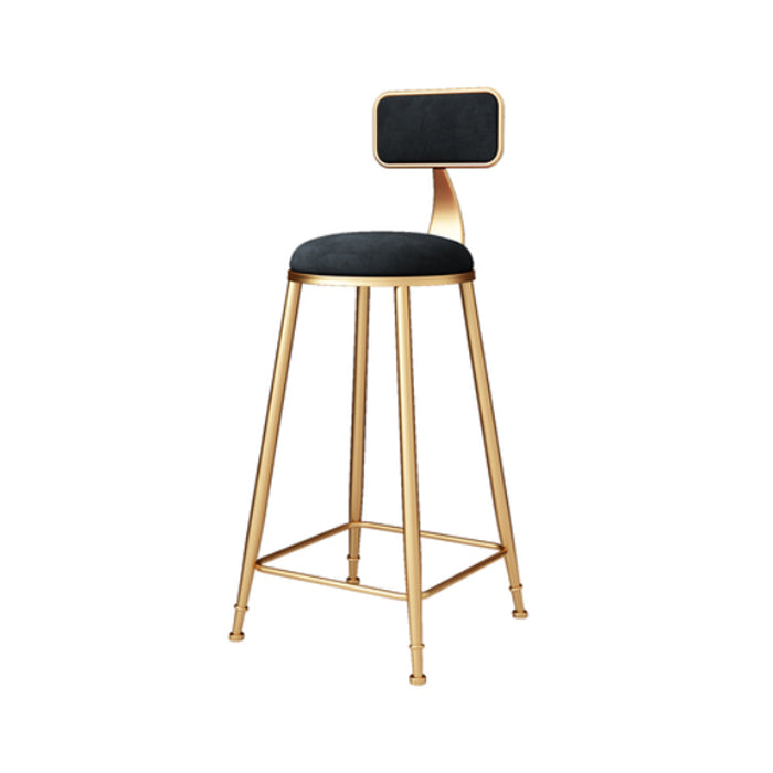 Glam 1/3 Pieces Bar Table Set Rectangle Stone Counter Table with High Stools for Cafe Black 30"H Stool (Single) Clearhalo 'Bar Furniture' 'furn' 'furn_home_bar_bar_sets' 'Furniture' 'Home Bars & Bar Sets' 'home_bar_bar_sets' 'Kitchen & Dining Furniture' 5812675