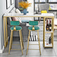 Glam 1/3 Pieces Bar Table Set Rectangle Stone Counter Table with High Stools for Cafe 3 Pieces: Table, 2 Green Stools Clearhalo 'Bar Furniture' 'furn' 'furn_home_bar_bar_sets' 'Furniture' 'Home Bars & Bar Sets' 'home_bar_bar_sets' 'Kitchen & Dining Furniture' 5812677