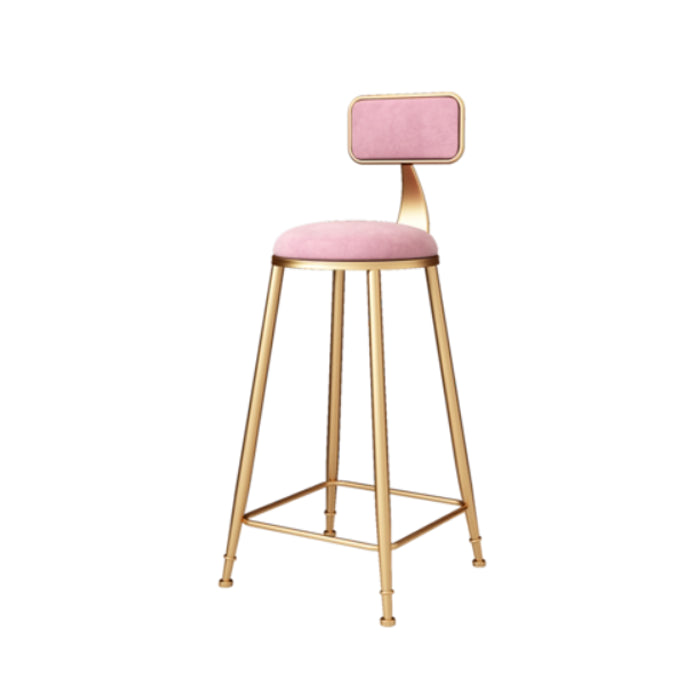 Glam 1/3 Pieces Bar Table Set Rectangle Stone Counter Table with High Stools for Cafe Pink 30"H Stool (Single) Clearhalo 'Bar Furniture' 'furn' 'furn_home_bar_bar_sets' 'Furniture' 'Home Bars & Bar Sets' 'home_bar_bar_sets' 'Kitchen & Dining Furniture' 5812678